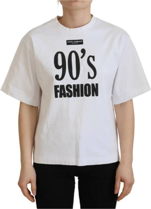 Dolce & Gabbana Witte jaren 90 Mode Ronde Hals Katoenen T-shirt White Dames