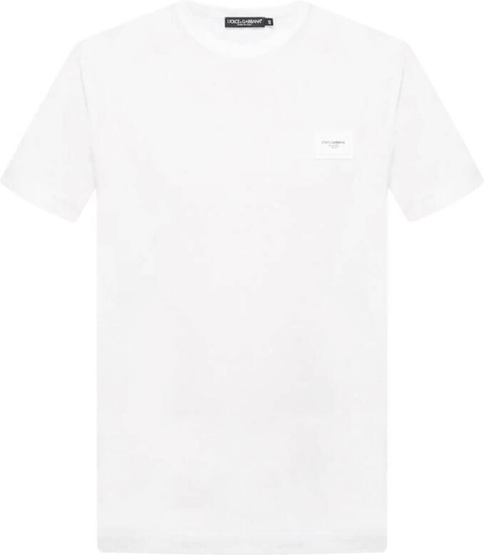 Dolce & Gabbana Witte T-shirt Regular fit Ronde hals Korte mouwen White Heren