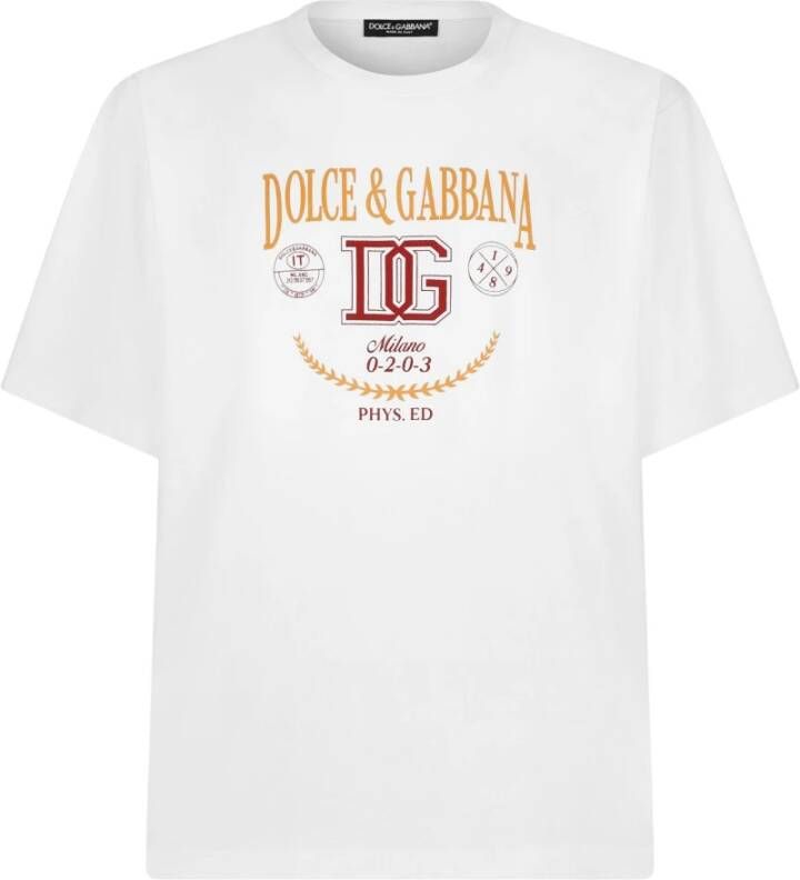 Dolce & Gabbana T-shirts en Polos Wit White Heren