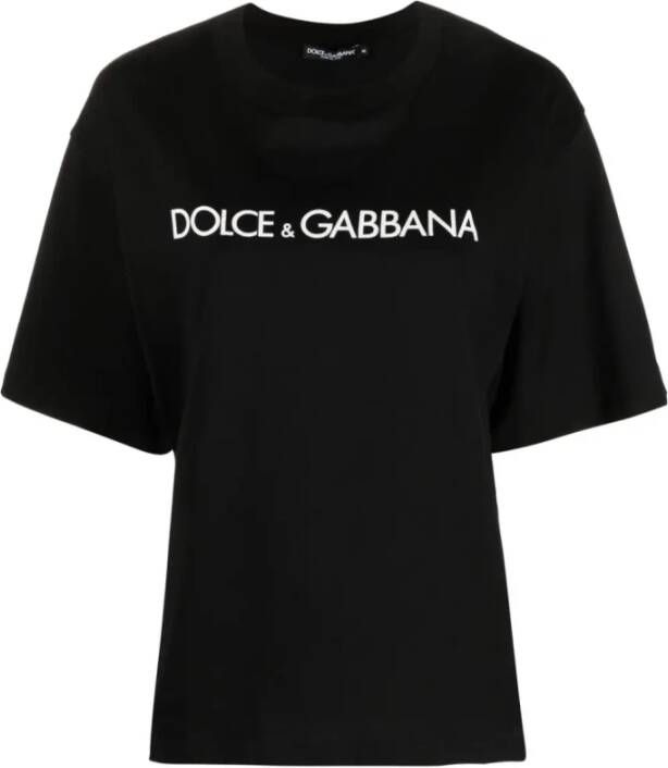 Dolce & Gabbana T-shirt met logo Black Dames