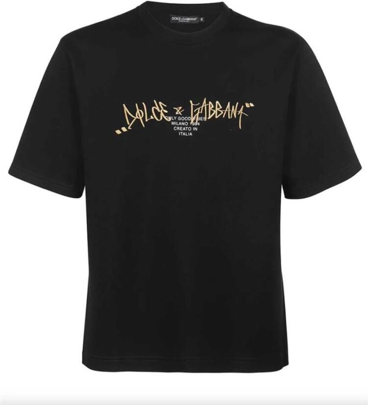 Dolce & Gabbana Upgrade je garderobe met deze prachtige zwarte T-shirt Black Heren