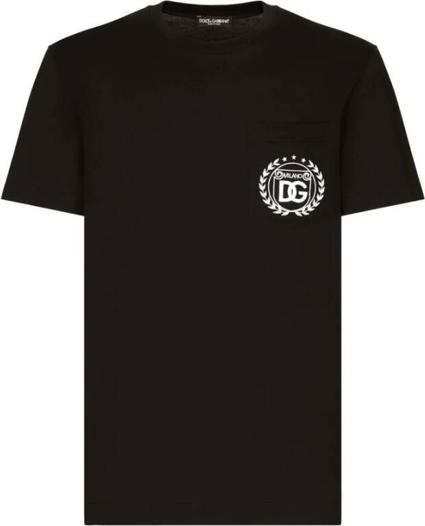 Dolce & Gabbana Zwart Katoenen T-Shirt voor Heren Aw23 Black Heren