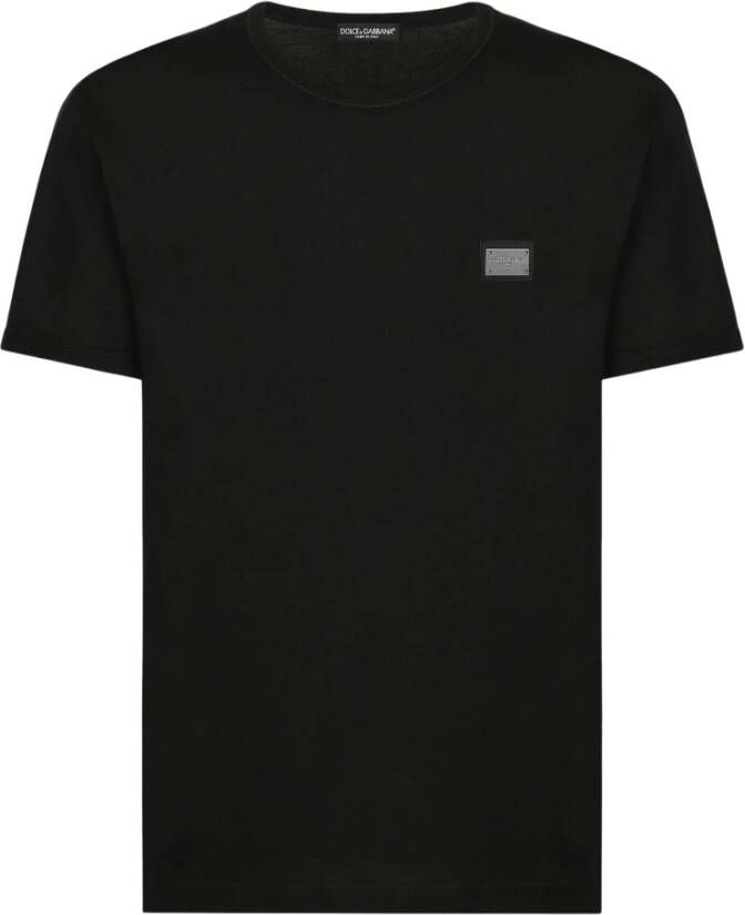 Dolce & Gabbana Zwarte T-shirts en Polos Essential Collectie Black Heren
