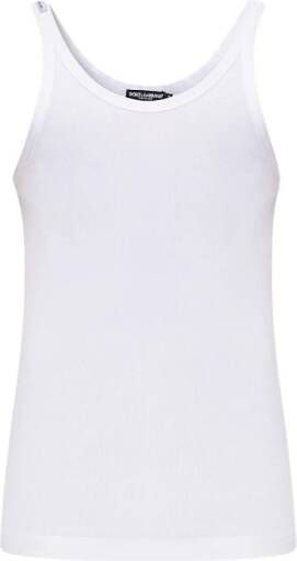 Dolce & Gabbana Witte Katoenen Tank Mouwloos T-shirt White Heren
