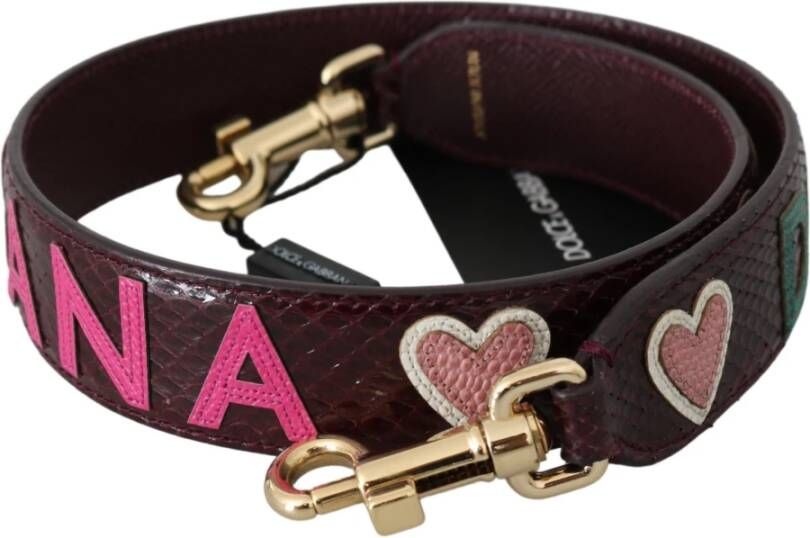 Dolce & Gabbana Bordeaux Exotische Huidleren Schouderband Brown Dames