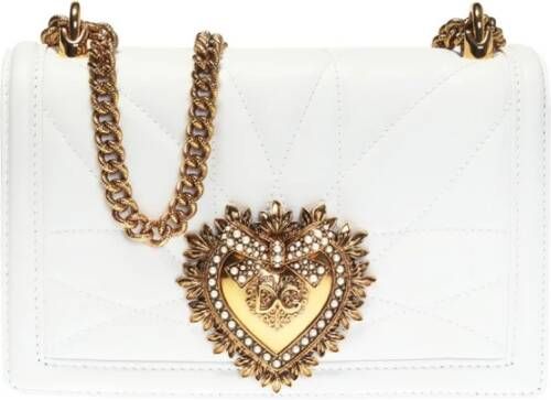Dolce&Gabbana Crossbody bags Devotion Bag Medium Matelassè Leather in white