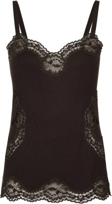 Dolce & Gabbana Top met kanten details Bruin Dames
