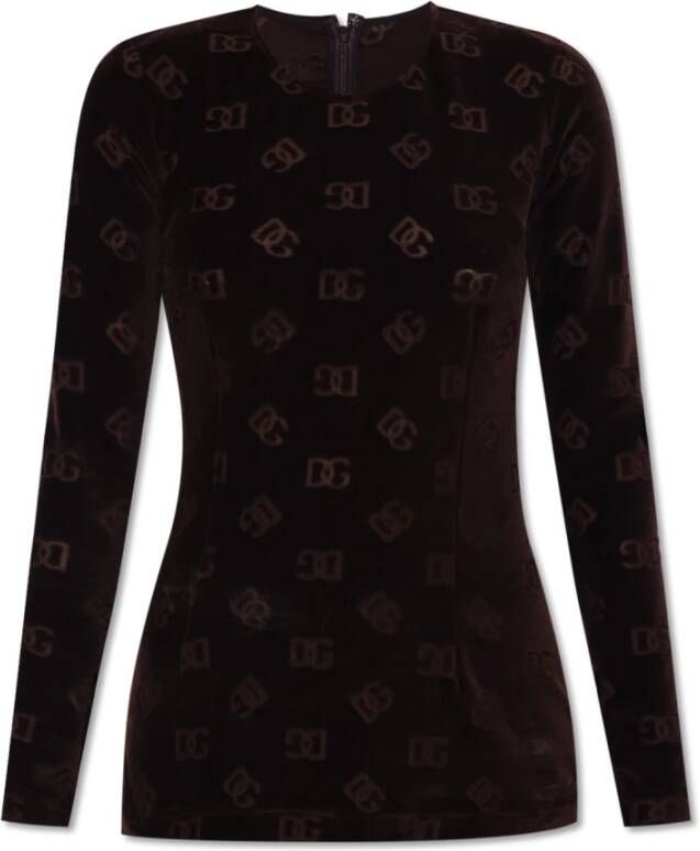 Dolce & Gabbana Top with logo Bruin Dames