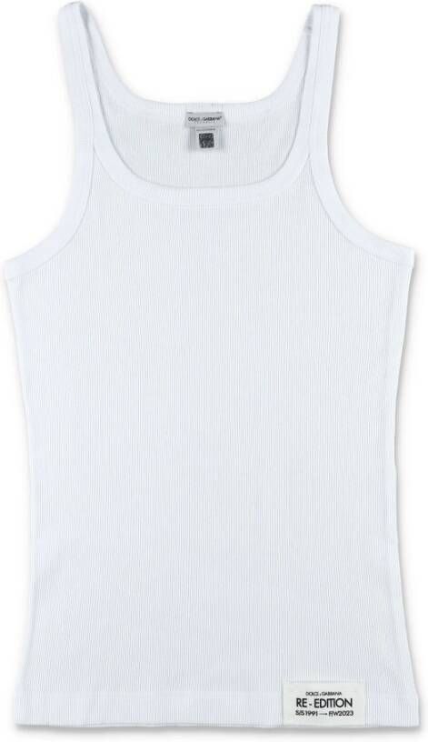 Dolce & Gabbana Re-Edition S S 1991 collectie mouwloos T-shirt White Heren