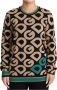 Dolce & Gabbana Multicolor DG Mania Wol Crewneck Sweater Multicolor Dames - Thumbnail 1