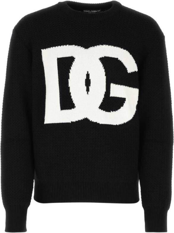 Dolce & Gabbana Gebreide kleding met ronde hals voor comfort en stijl Black Heren