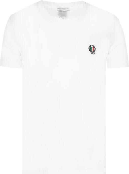 Dolce & Gabbana Wit Katoenen Logo T-Shirt White Heren