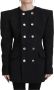 Dolce & Gabbana Zwarte Dubbelrij Polyester Jas Black Dames - Thumbnail 1