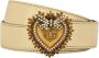 Dolce & Gabbana Verstelbare metallic leren riem met gouden hartgesp Beige Dames - Thumbnail 1