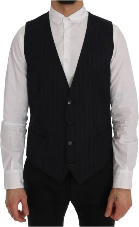 Dolce & Gabbana Upgrade je formele garderobe met deze stijlvolle zwarte vest Black
