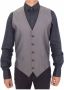 Dolce & Gabbana Grijze Gestreepte Single-Breasted Wollen Vest Gray Heren - Thumbnail 1