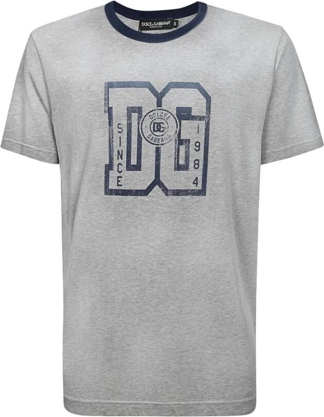 Dolce & Gabbana Vintage Crew Neck T-shirt Gray Heren