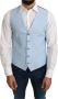 Dolce & Gabbana Viscose Stretch Formal Coat Vest Blauw Heren - Thumbnail 1