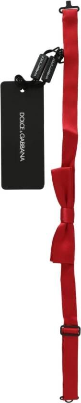 Dolce & Gabbana Smalle Zijden Verstelbare Hals Papillon Strik Red Heren