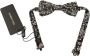 Dolce & Gabbana Zwarte Bloemen Zijden Verstelbare Hals Mannen Vlinderdas Black Heren - Thumbnail 1