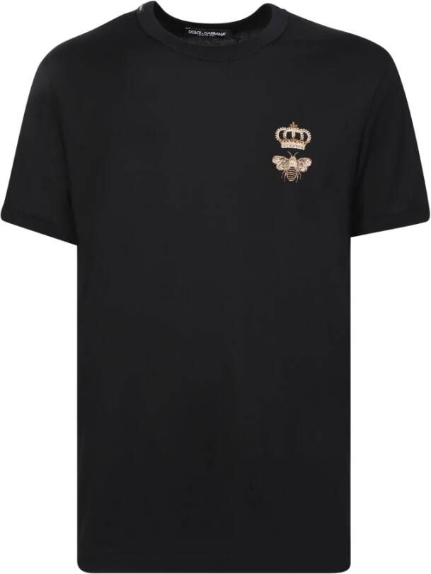 Dolce & Gabbana Upgrade je casual garderobe met deze zwarte katoenen T-shirt Black Heren