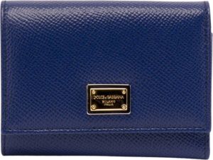 Dolce & Gabbana Wallet With Branded Plaque Blauw Dames