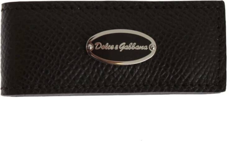 Dolce & Gabbana Echt Bruin Leren Geldbalklem voor Heren Brown Heren