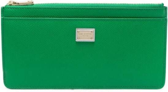 Dolce & Gabbana Dames Metalen Logo Portemonnee Pashouder Green Dames