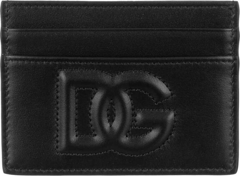 Dolce & Gabbana Zwarte Leren Damesportemonnee Compact Ontwerp Gemaakt in Italië Black Dames