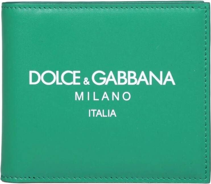 Dolce & Gabbana Groene leren portemonnee met iconisch logo Green Dames