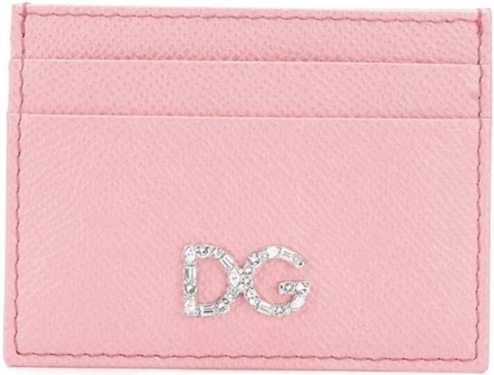 Dolce & Gabbana Stijlvolle Kaarthouder Organizer Pink Dames
