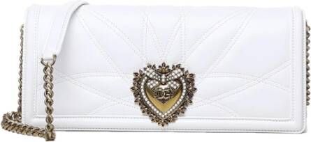 Dolce & Gabbana Ivoorwit Lamsleren Clutch Tas White Dames
