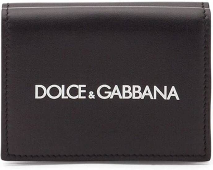 Dolce & Gabbana Premium Leren Bifold Portemonnee Black Heren