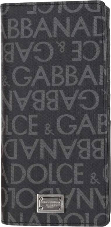 Dolce & Gabbana Stijlvolle herenportemonnee met logo ontwerp en meerdere vakken Black Heren