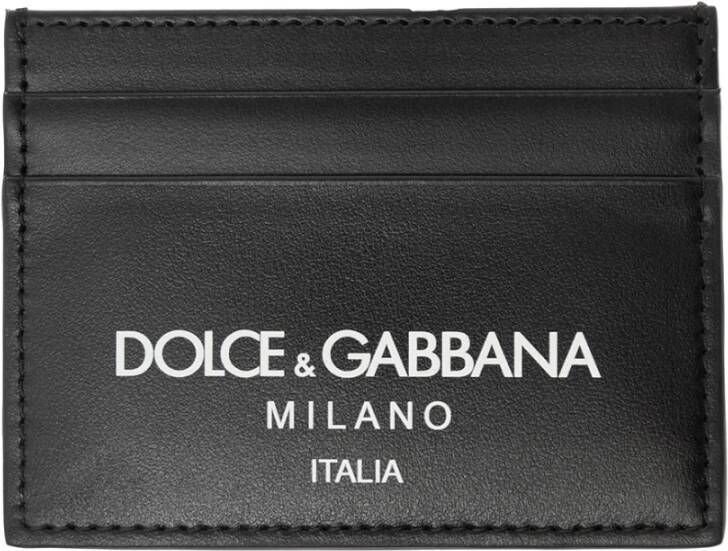 Dolce & Gabbana Zwarte Portemonnees met Pelle-opschrift Black Heren