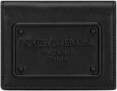 Dolce & Gabbana Zwarte leren creditcard portemonnee Black Heren