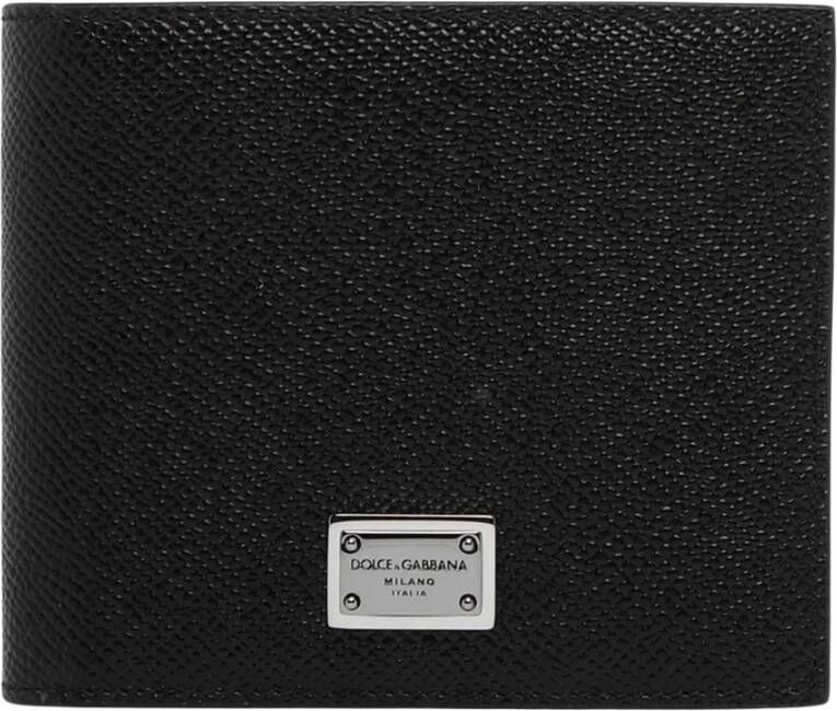 Dolce & Gabbana Zwarte leren portemonnee met kaartvakken Black