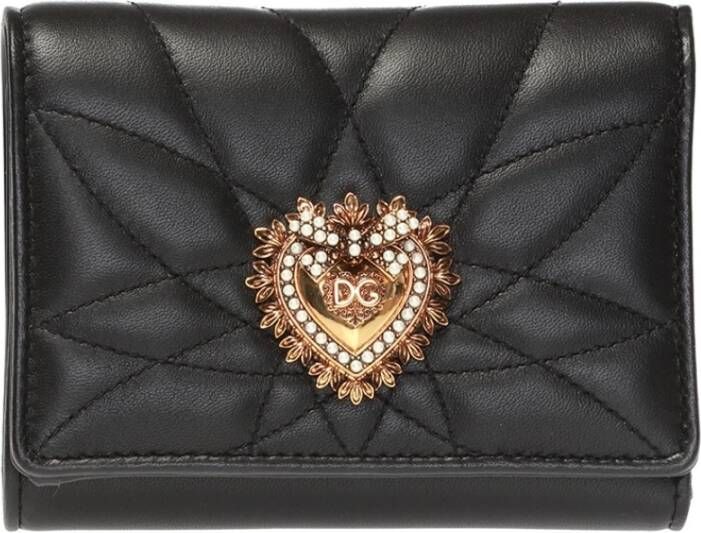 Dolce & Gabbana Zwarte portemonnee met drukknoopsluiting Black Dames