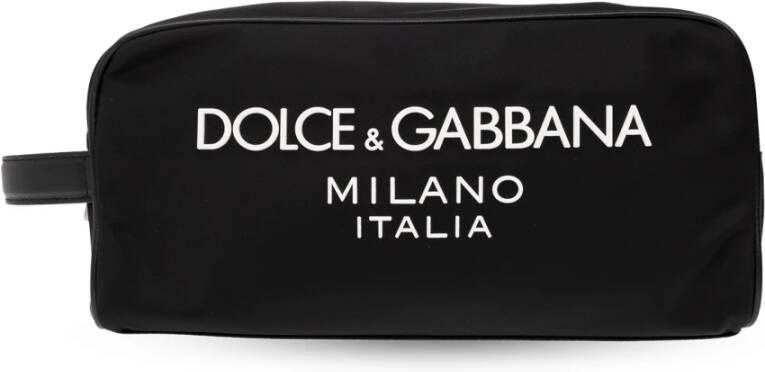 Dolce & Gabbana Rubberen Logo Beauty Case Black Heren