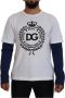 Dolce & Gabbana Wit Blauw DG Crown Pullover Sweater White Heren - Thumbnail 1