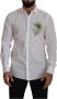 Dolce & Gabbana Witte Katoenen Pauwenveer Formeel Gold Overhemd White Heren - Thumbnail 1