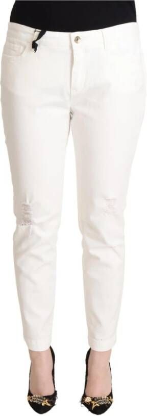 Dolce & Gabbana Witte Katoenen Skinny Denim Dames Mooie Jeans White Dames