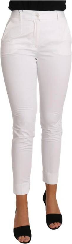 Dolce & Gabbana Elegante Witte Slim Fit Pantalon White Dames