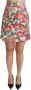 Dolce & Gabbana White Green Red Floral High Waist Mini Skirt Meerkleurig Dames - Thumbnail 1