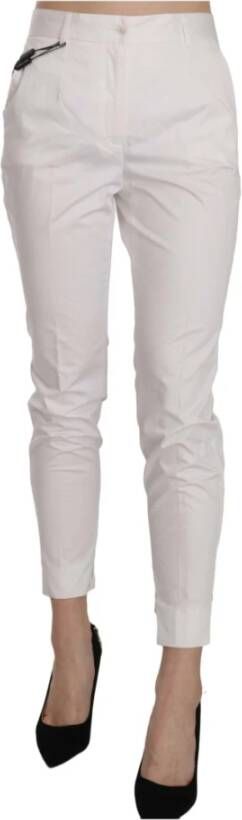 Dolce & Gabbana White High Waist Skinny Cropped Trouser Pants Wit Dames
