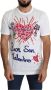 Dolce & Gabbana White Saint Valentine Hearts Print Men T-shirt Wit Heren - Thumbnail 1