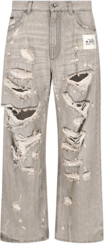 Dolce & Gabbana Wide Jeans Grijs Heren