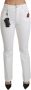 Dolce & Gabbana Hartvormige Uitlopende Stretch Katoenen Broek White Dames - Thumbnail 1