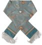 Dolce & Gabbana Blauwe Zijden Schelpenprint Sjaal met Franjes Blue Unisex - Thumbnail 1