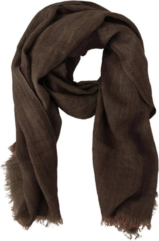 Dolce & Gabbana Authentieke Cashmere Sjaal met Logodetails Brown Heren